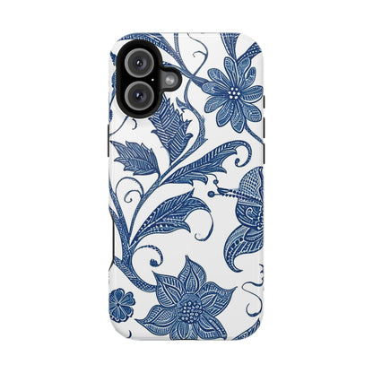 Blue Floral Magnetic Impact - Resistant Phone Case - DIGITAL X