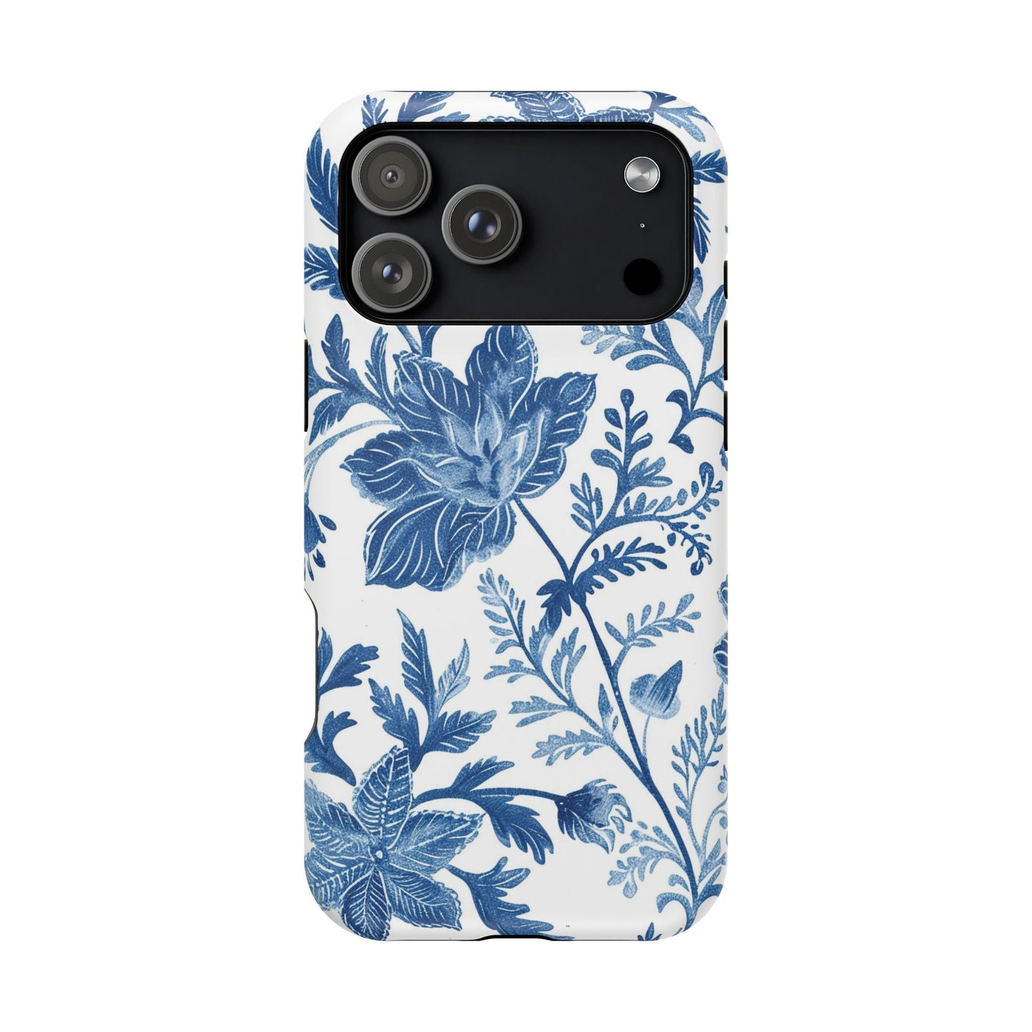 Blue Floral Magnetic Phone Case — Impact‑Resistant Protective Cover - DIGITAL X