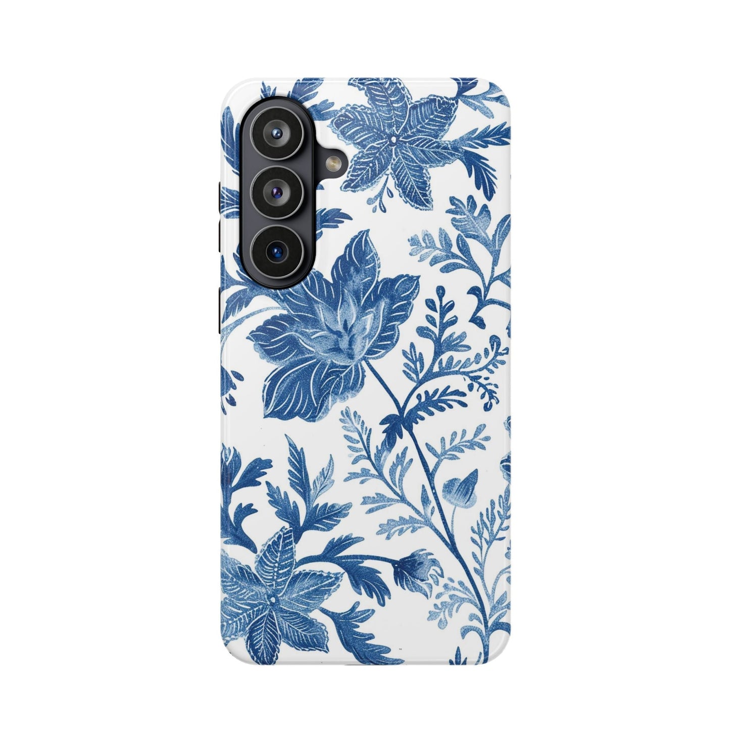 Blue Floral Magnetic Phone Case — Impact‑Resistant Protective Cover - DIGITAL X