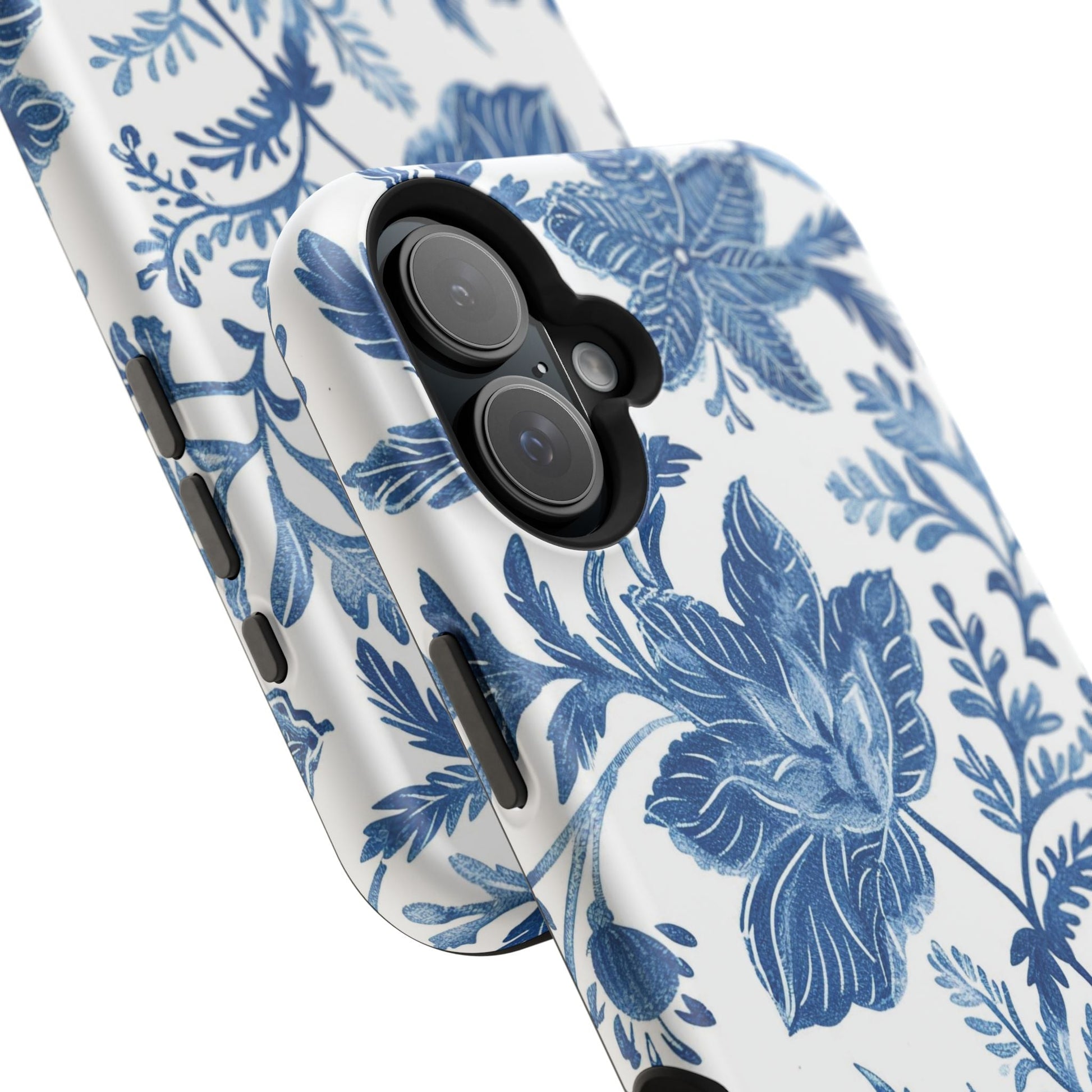 Blue Floral Magnetic Phone Case — Impact‑Resistant Protective Cover - DIGITAL X