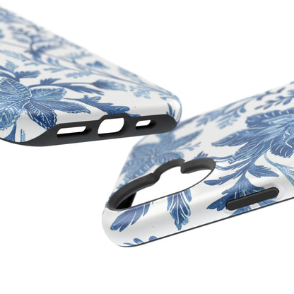 Blue Floral Magnetic Phone Case — Impact‑Resistant Protective Cover - DIGITAL X