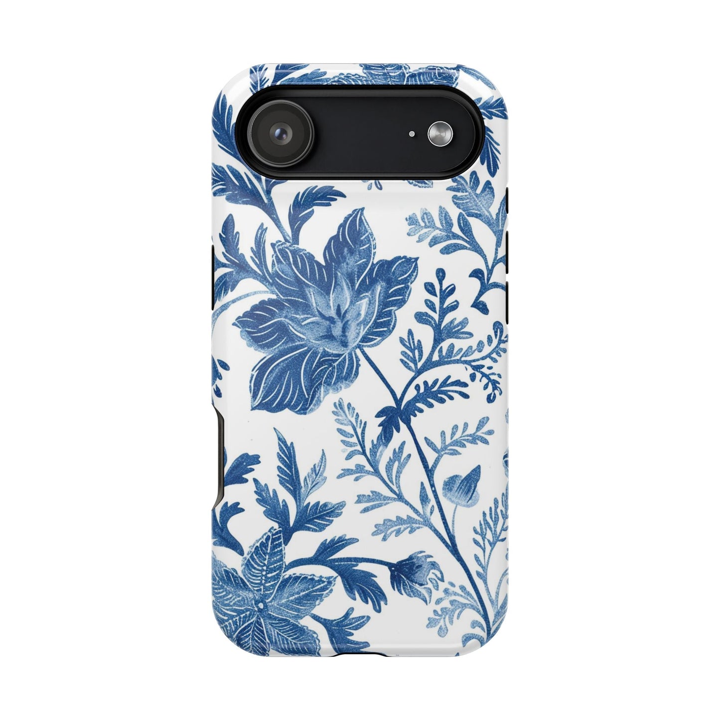 Blue Floral Magnetic Phone Case — Impact‑Resistant Protective Cover - DIGITAL X