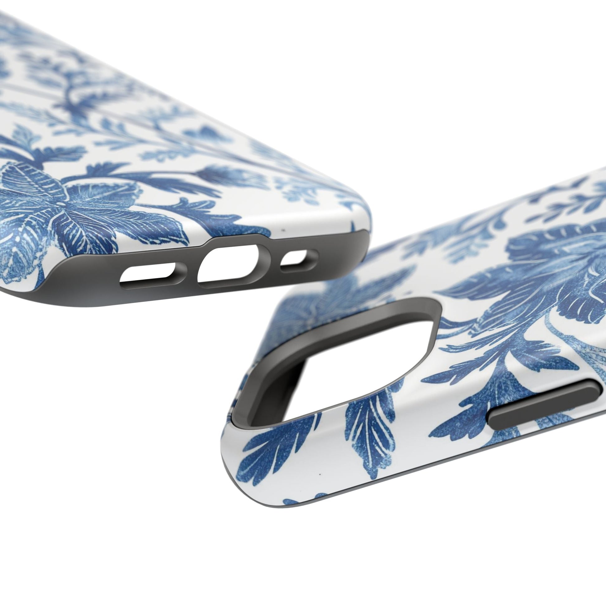 Blue Floral Magnetic Phone Case — Impact‑Resistant Protective Cover - DIGITAL X