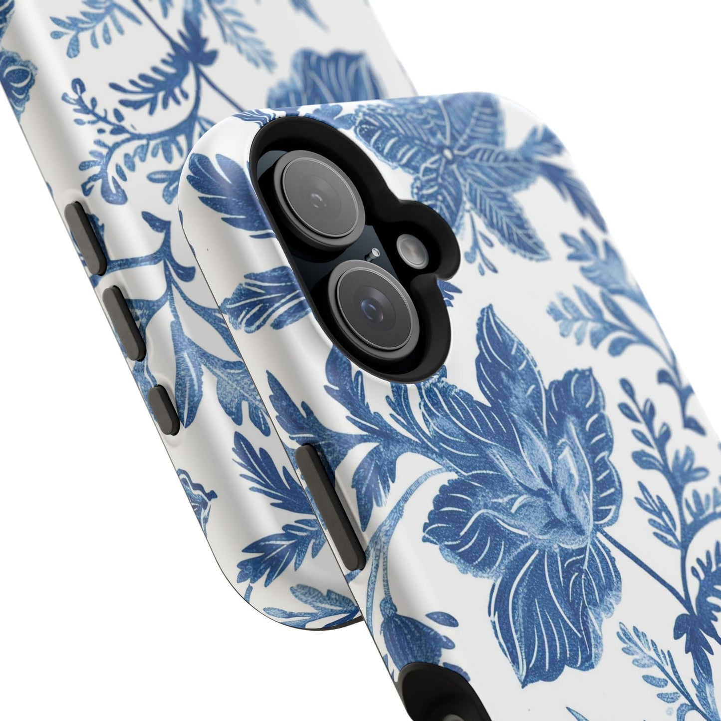 Blue Floral Magnetic Phone Case — Impact‑Resistant Protective Cover - DIGITAL X