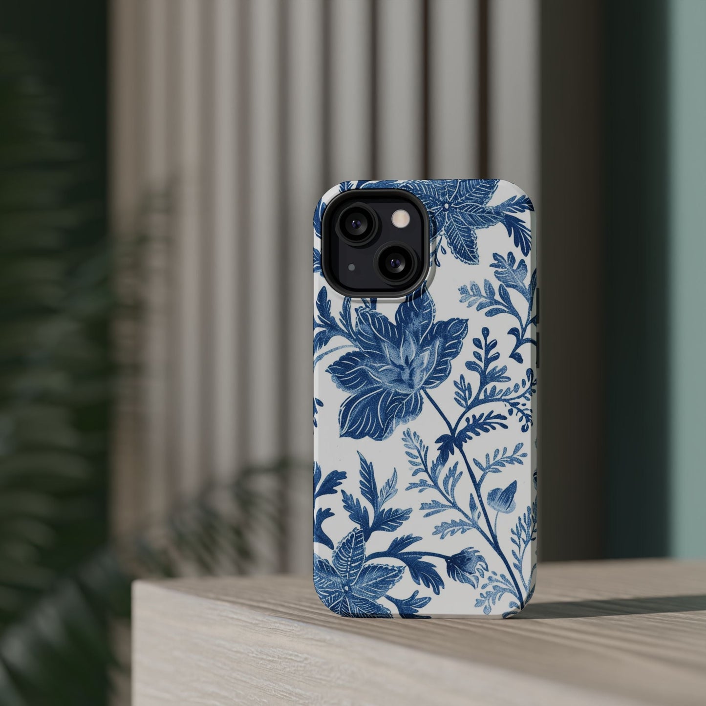 Blue Floral Magnetic Phone Case — Impact‑Resistant Protective Cover - DIGITAL X