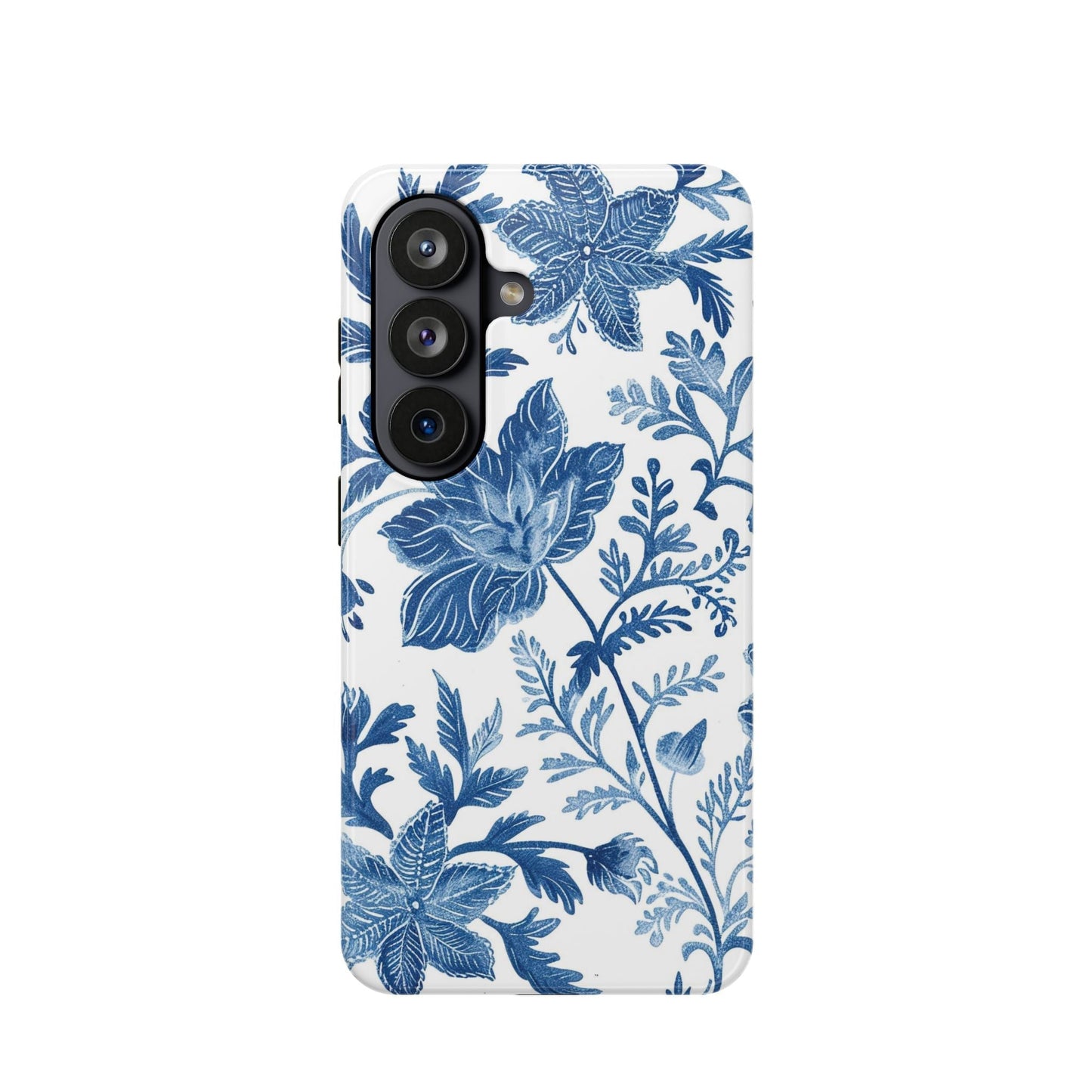 Blue Floral Magnetic Phone Case — Impact‑Resistant Protective Cover - DIGITAL X