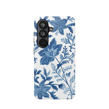 Blue Floral Magnetic Phone Case — Impact‑Resistant Protective Cover - DIGITAL X