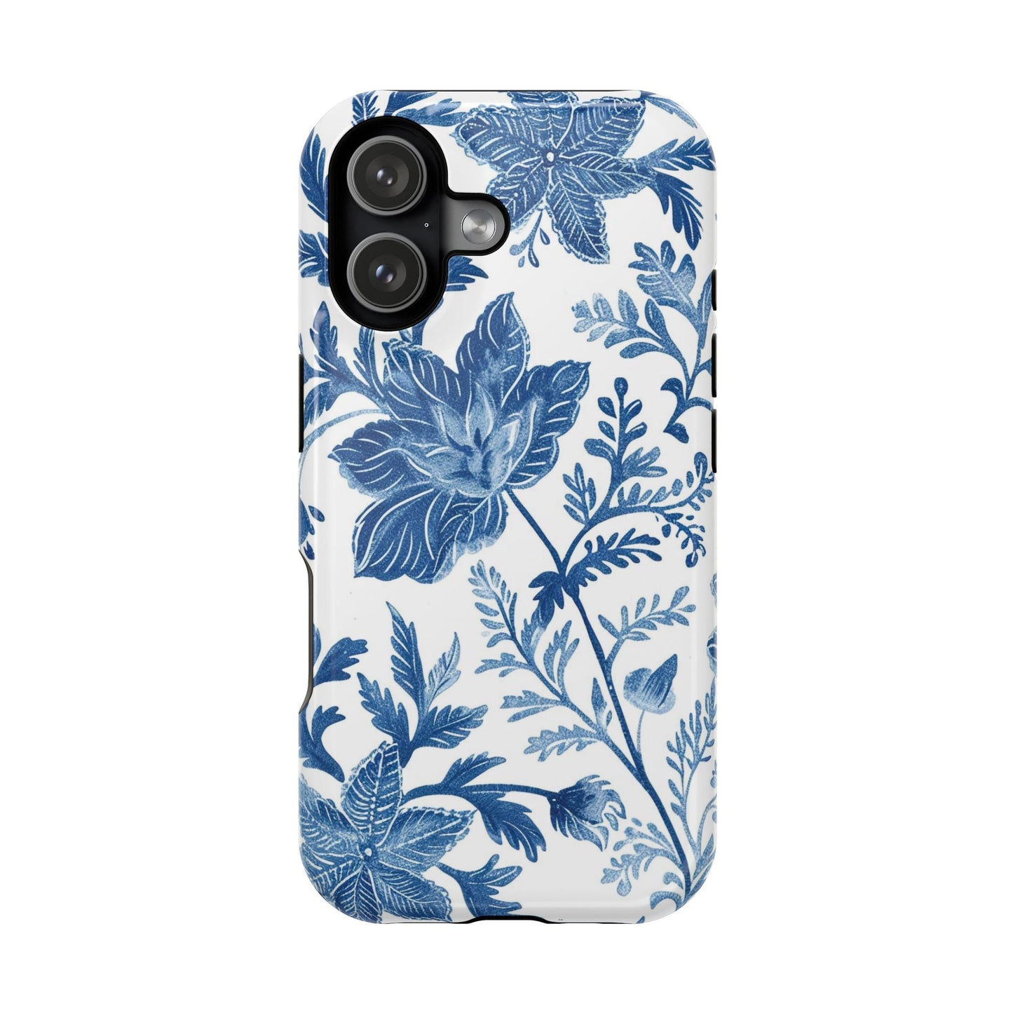 Blue Floral Magnetic Phone Case — Impact‑Resistant Protective Cover - DIGITAL X