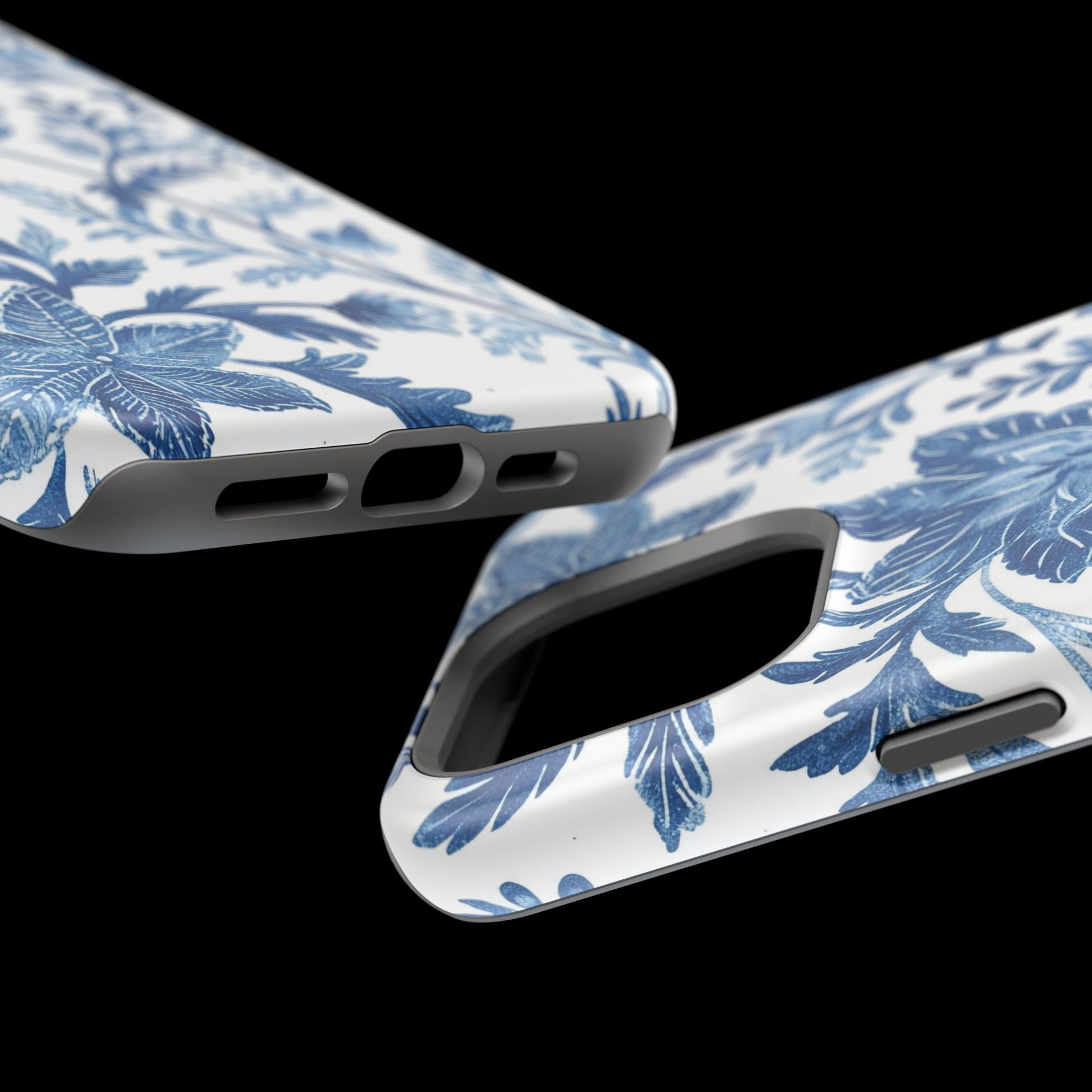 Blue Floral Magnetic Phone Case — Impact‑Resistant Protective Cover - DIGITAL X