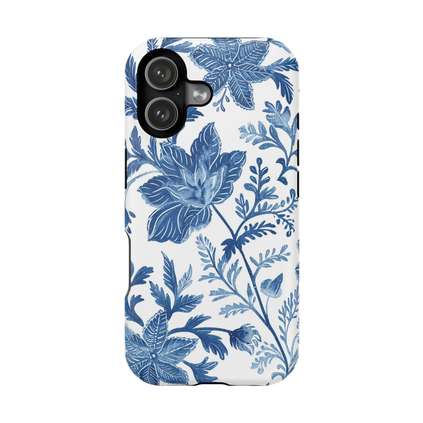 Blue Floral Magnetic Phone Case — Impact‑Resistant Protective Cover - DIGITAL X
