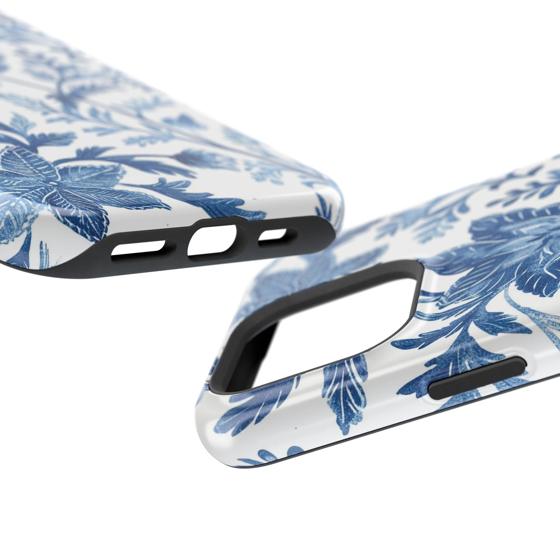 Blue Floral Magnetic Phone Case — Impact‑Resistant Protective Cover - DIGITAL X