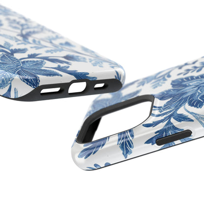 Blue Floral Magnetic Phone Case — Impact‑Resistant Protective Cover - DIGITAL X