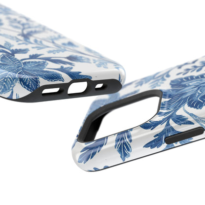 Blue Floral Magnetic Phone Case — Impact‑Resistant Protective Cover - DIGITAL X