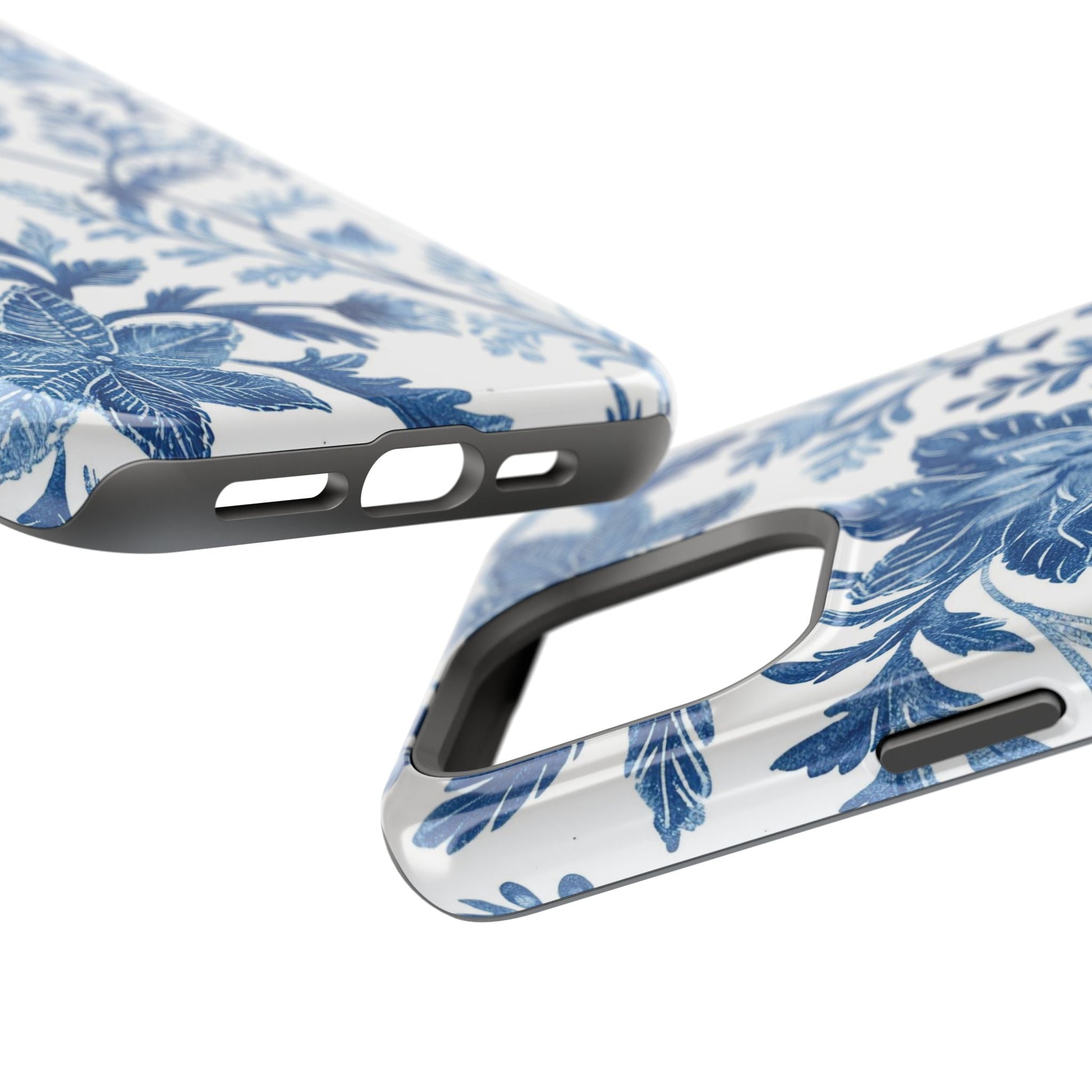 Blue Floral Magnetic Phone Case — Impact‑Resistant Protective Cover - DIGITAL X