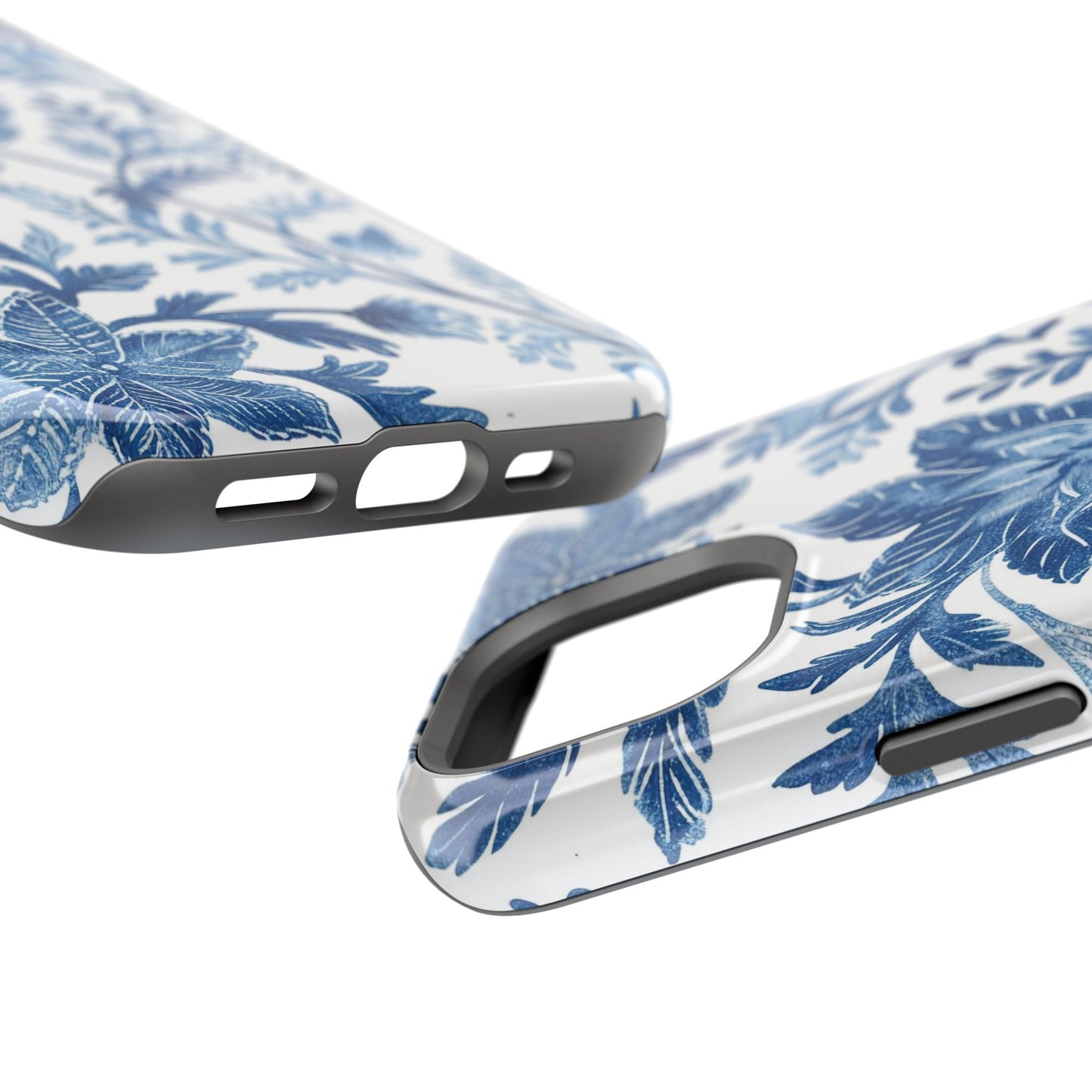 Blue Floral Magnetic Phone Case — Impact‑Resistant Protective Cover - DIGITAL X