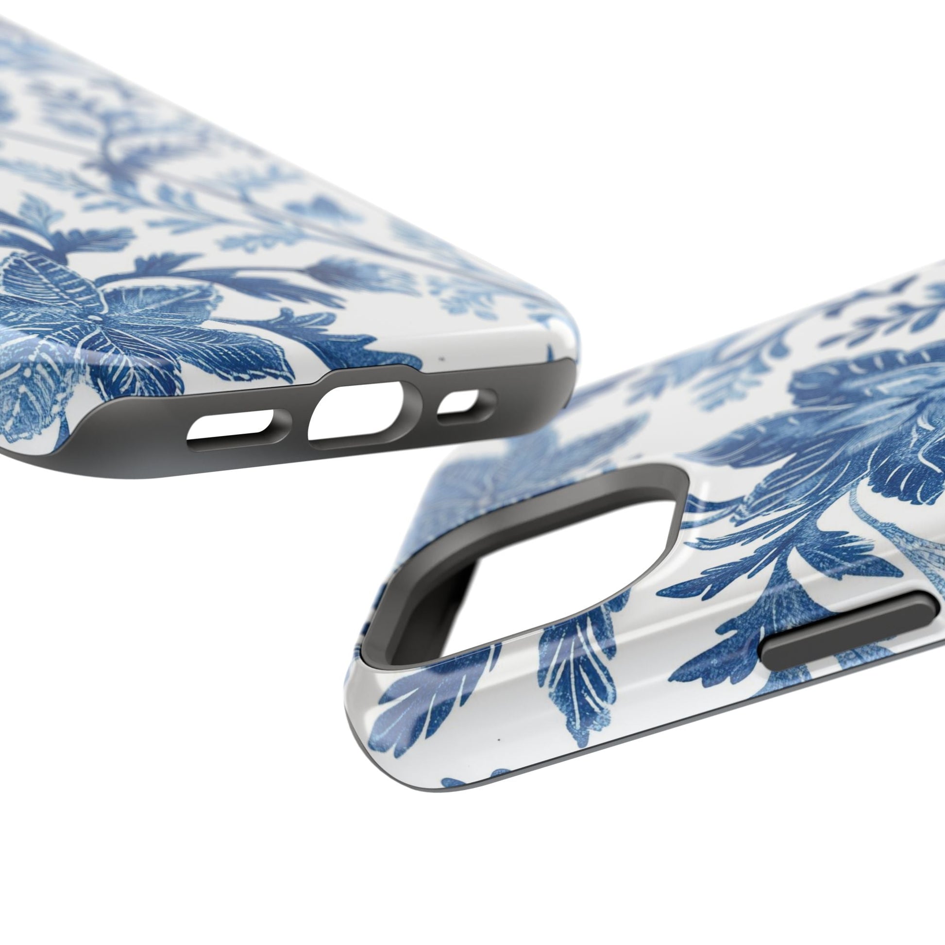 Blue Floral Magnetic Phone Case — Impact‑Resistant Protective Cover - DIGITAL X