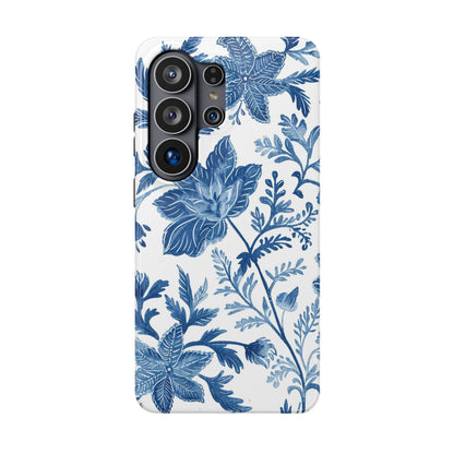 Blue Floral Magnetic Phone Case — Impact‑Resistant Protective Cover - DIGITAL X