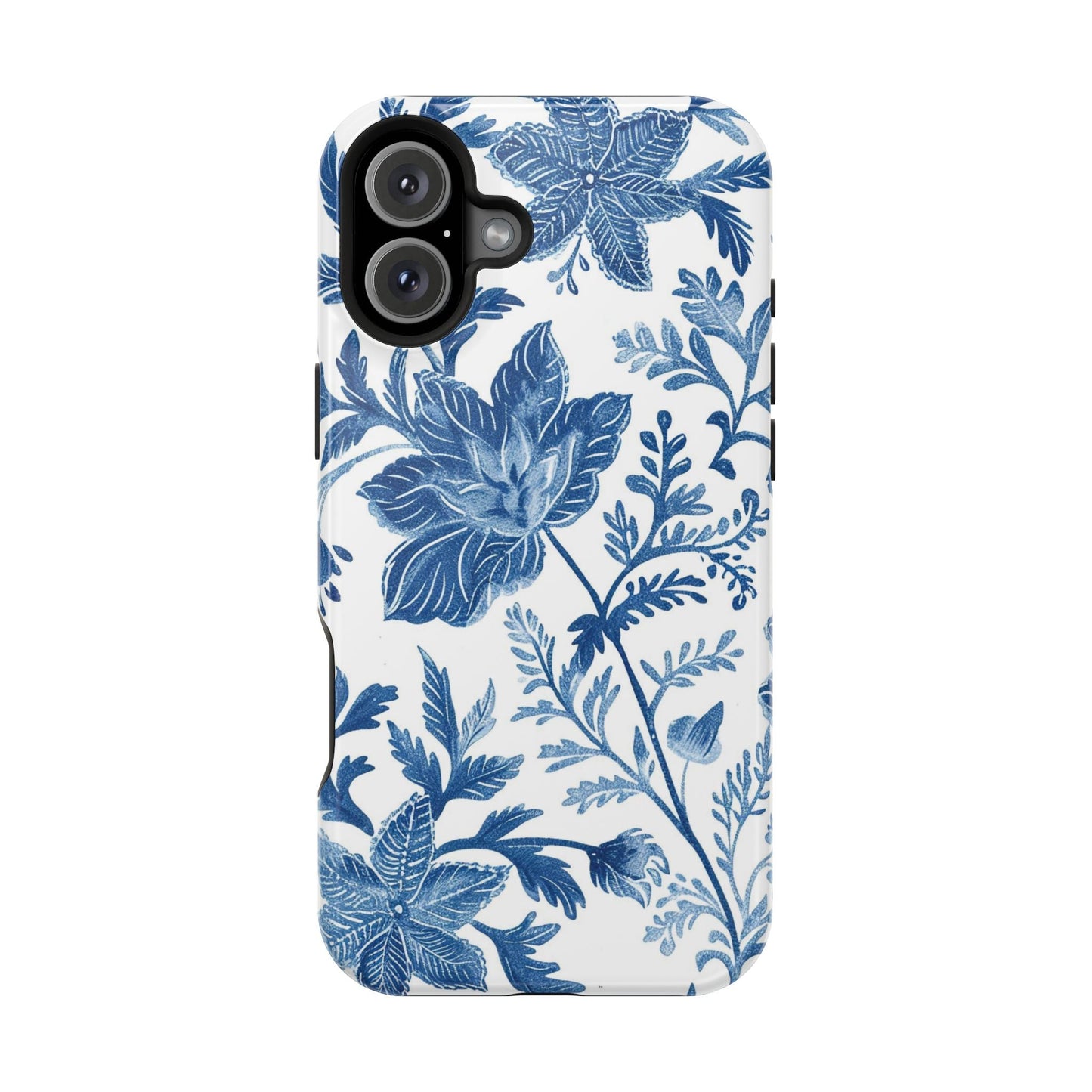 Blue Floral Magnetic Phone Case — Impact‑Resistant Protective Cover - DIGITAL X