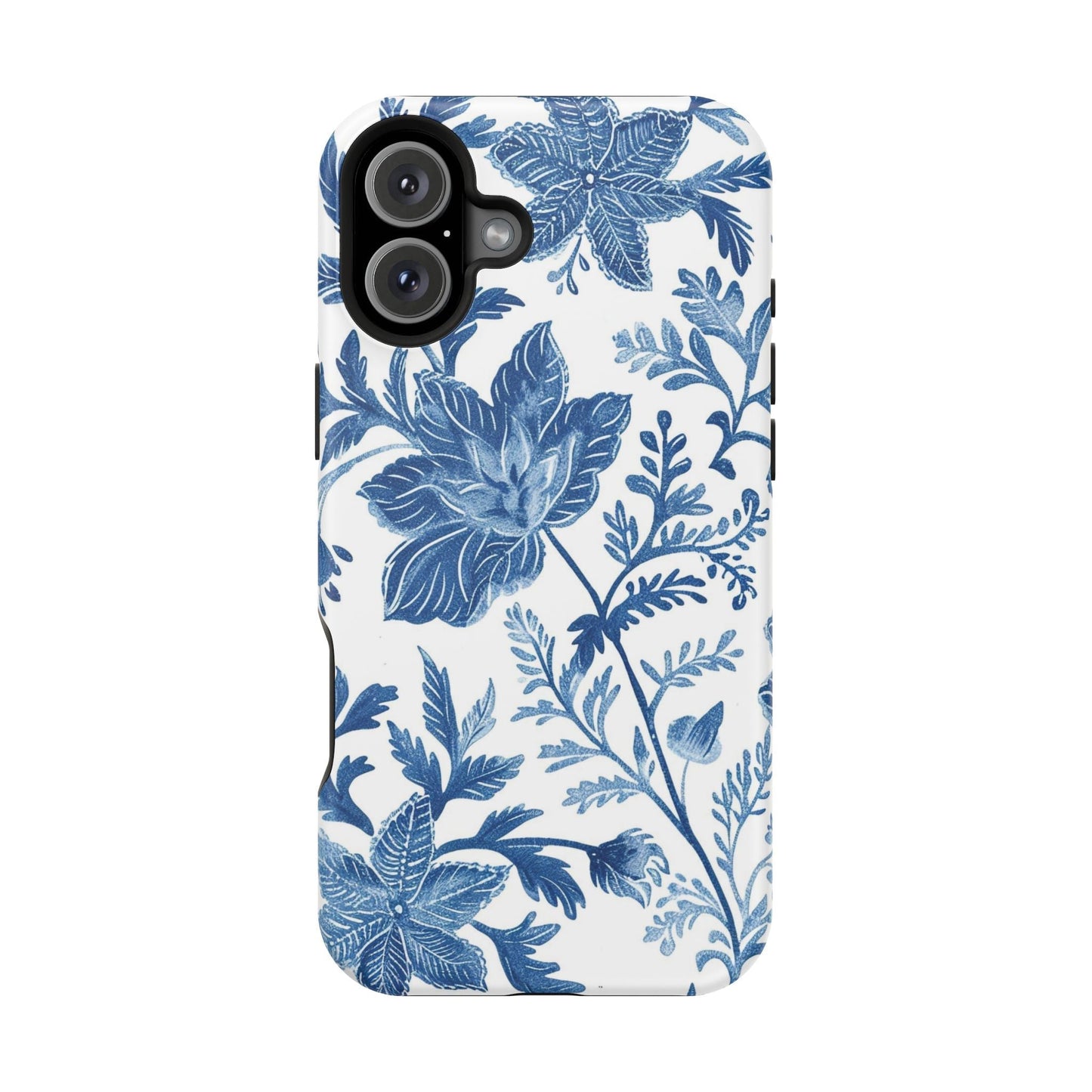 Blue Floral Magnetic Phone Case — Impact‑Resistant Protective Cover - DIGITAL X