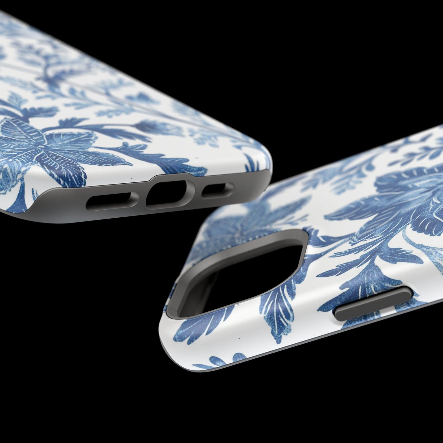 Blue Floral Magnetic Phone Case — Impact‑Resistant Protective Cover - DIGITAL X