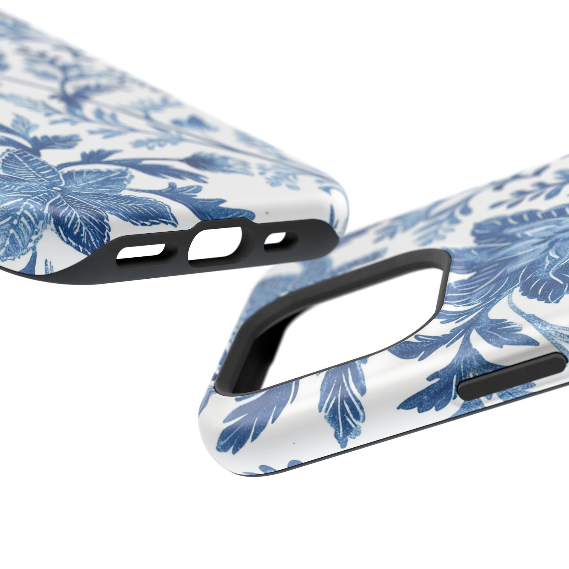 Blue Floral Magnetic Phone Case — Impact‑Resistant Protective Cover - DIGITAL X