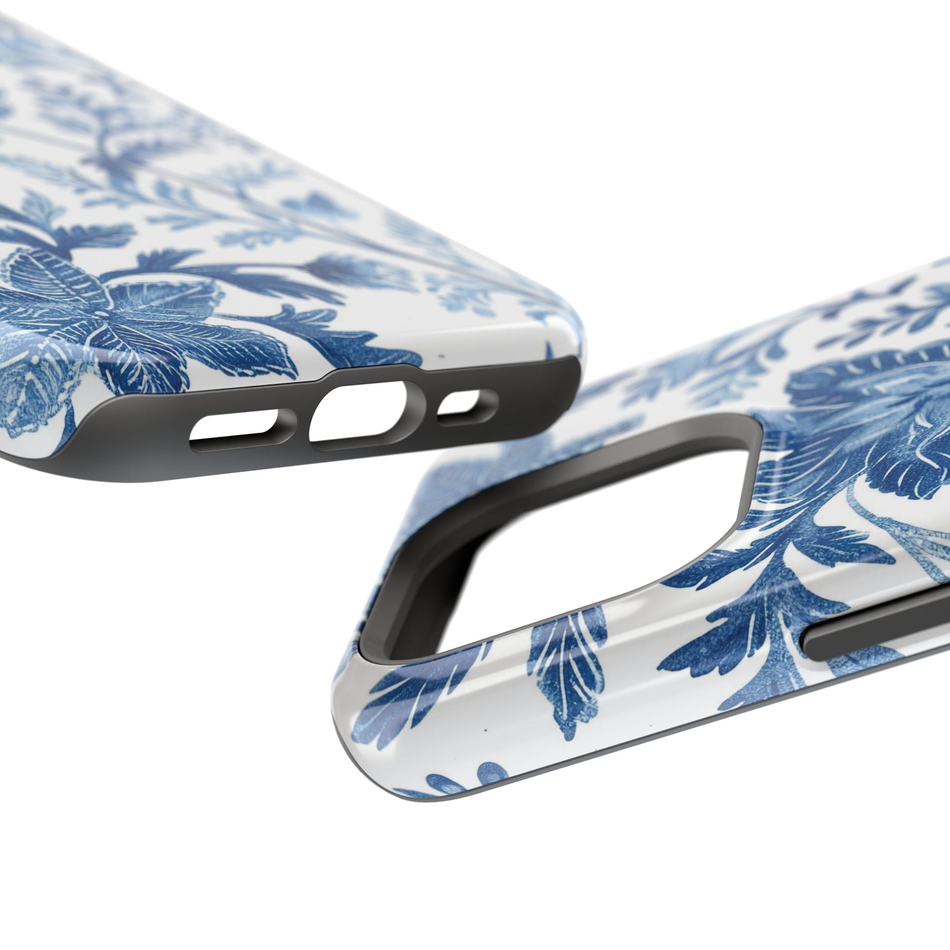 Blue Floral Magnetic Phone Case — Impact‑Resistant Protective Cover - DIGITAL X