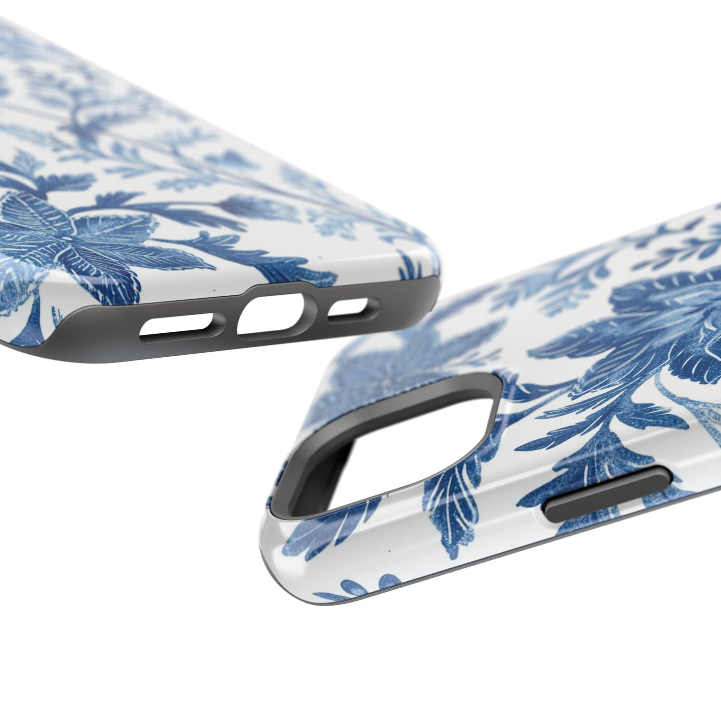 Blue Floral Magnetic Phone Case — Impact‑Resistant Protective Cover - DIGITAL X