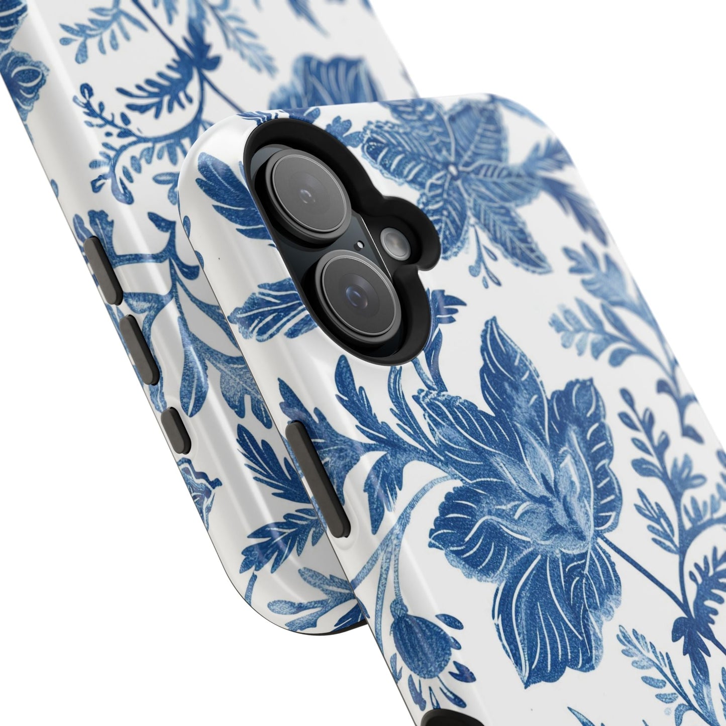 Blue Floral Magnetic Phone Case — Impact‑Resistant Protective Cover - DIGITAL X