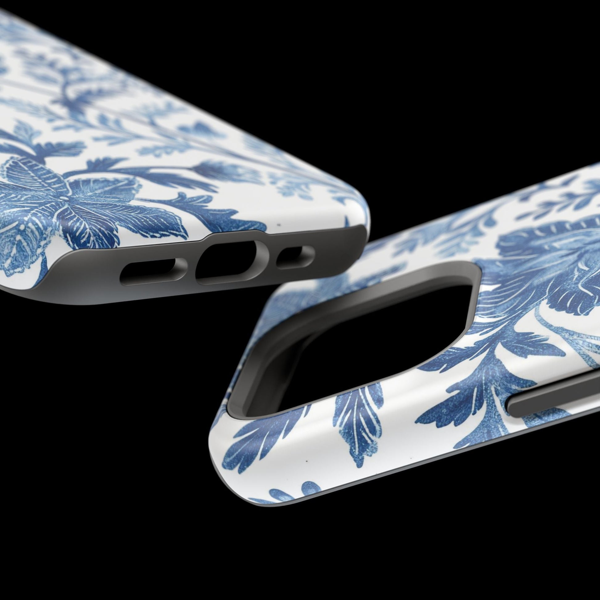 Blue Floral Magnetic Phone Case — Impact‑Resistant Protective Cover - DIGITAL X