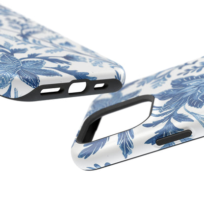 Blue Floral Magnetic Phone Case — Impact‑Resistant Protective Cover - DIGITAL X