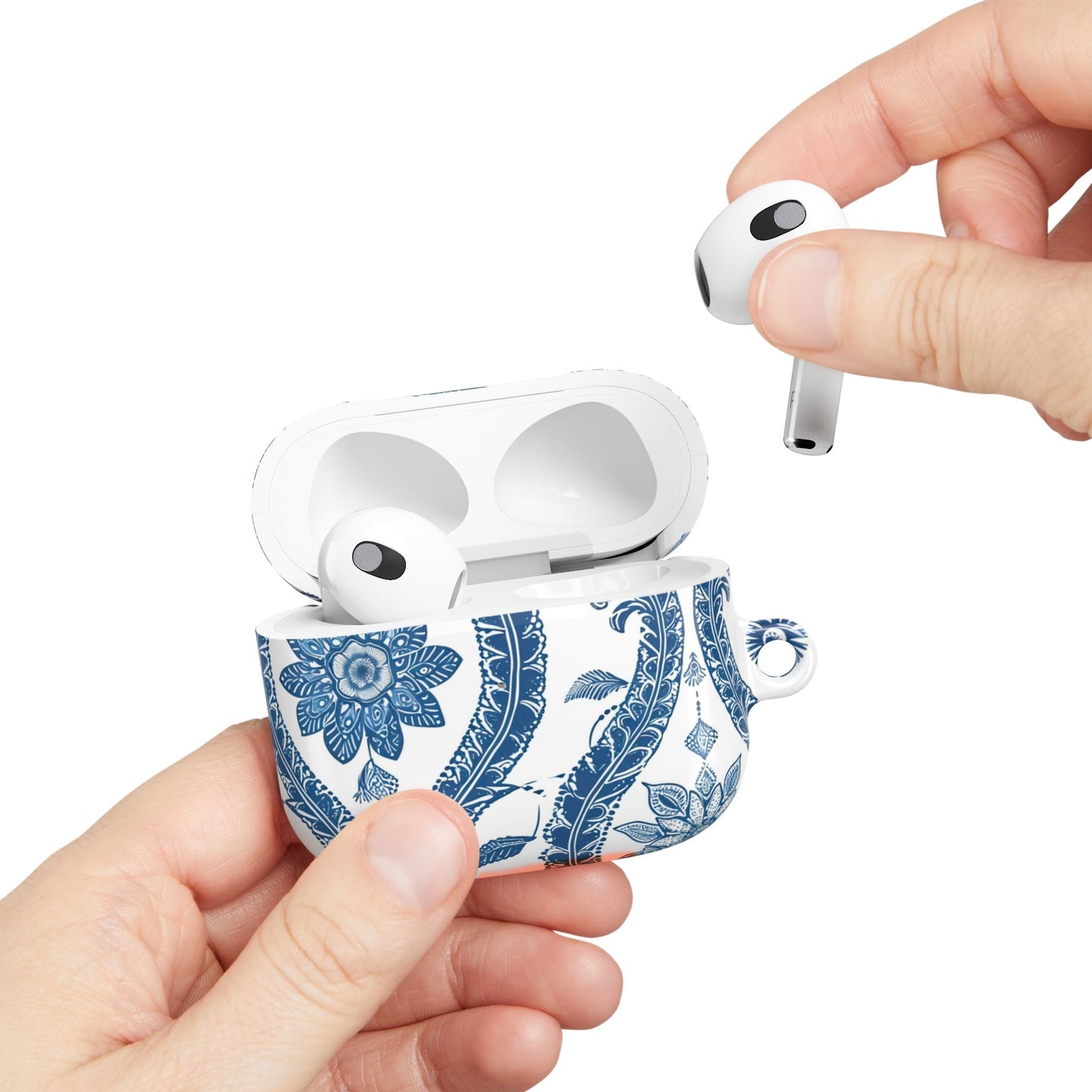Blue Floral Paisley AirPod Case — Vintage Ceramic - Inspired Protective Cover - DIGITAL X