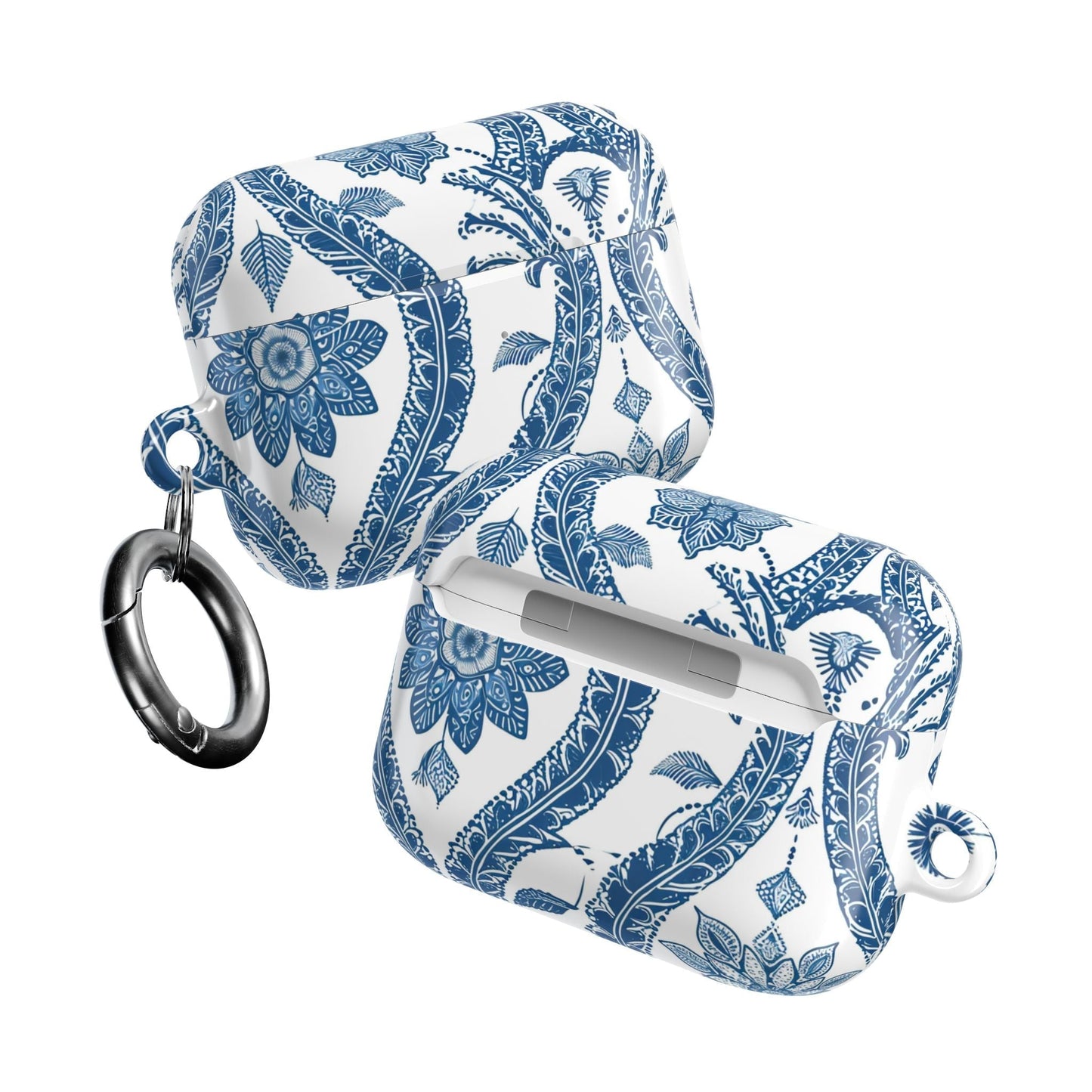 Blue Floral Paisley AirPod Case — Vintage Ceramic - Inspired Protective Cover - DIGITAL X