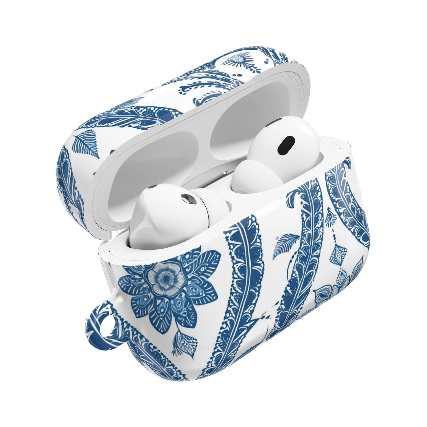 Blue Floral Paisley AirPod Case — Vintage Ceramic - Inspired Protective Cover - DIGITAL X