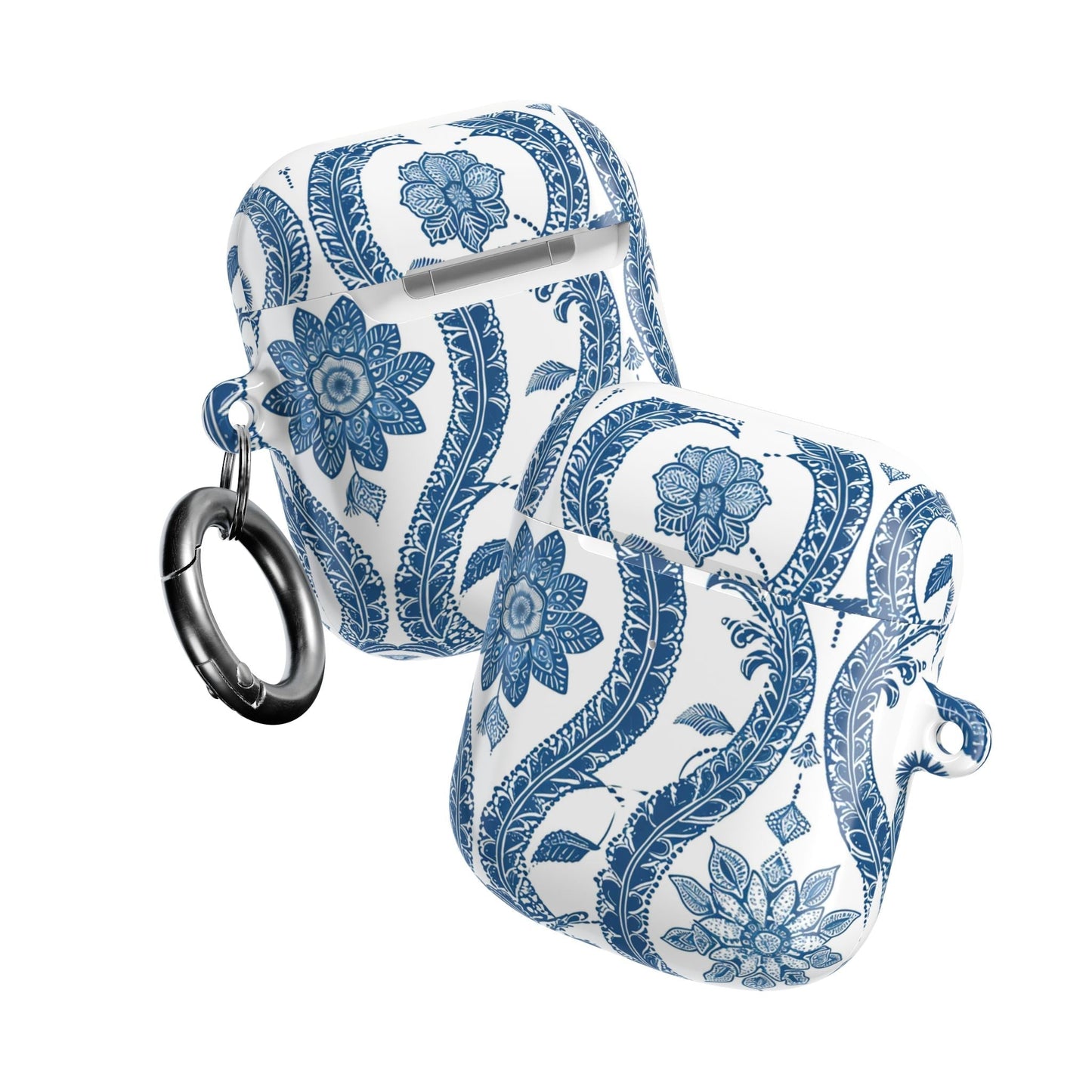 Blue Floral Paisley AirPod Case — Vintage Ceramic - Inspired Protective Cover - DIGITAL X