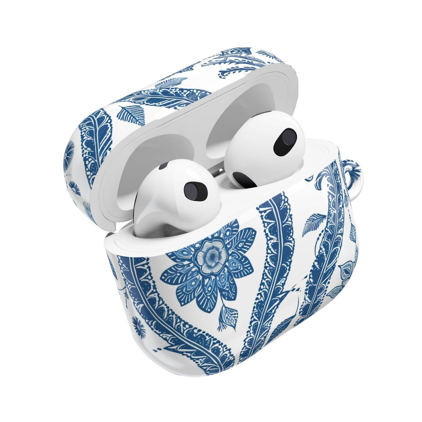 Blue Floral Paisley AirPod Case — Vintage Ceramic - Inspired Protective Cover - DIGITAL X