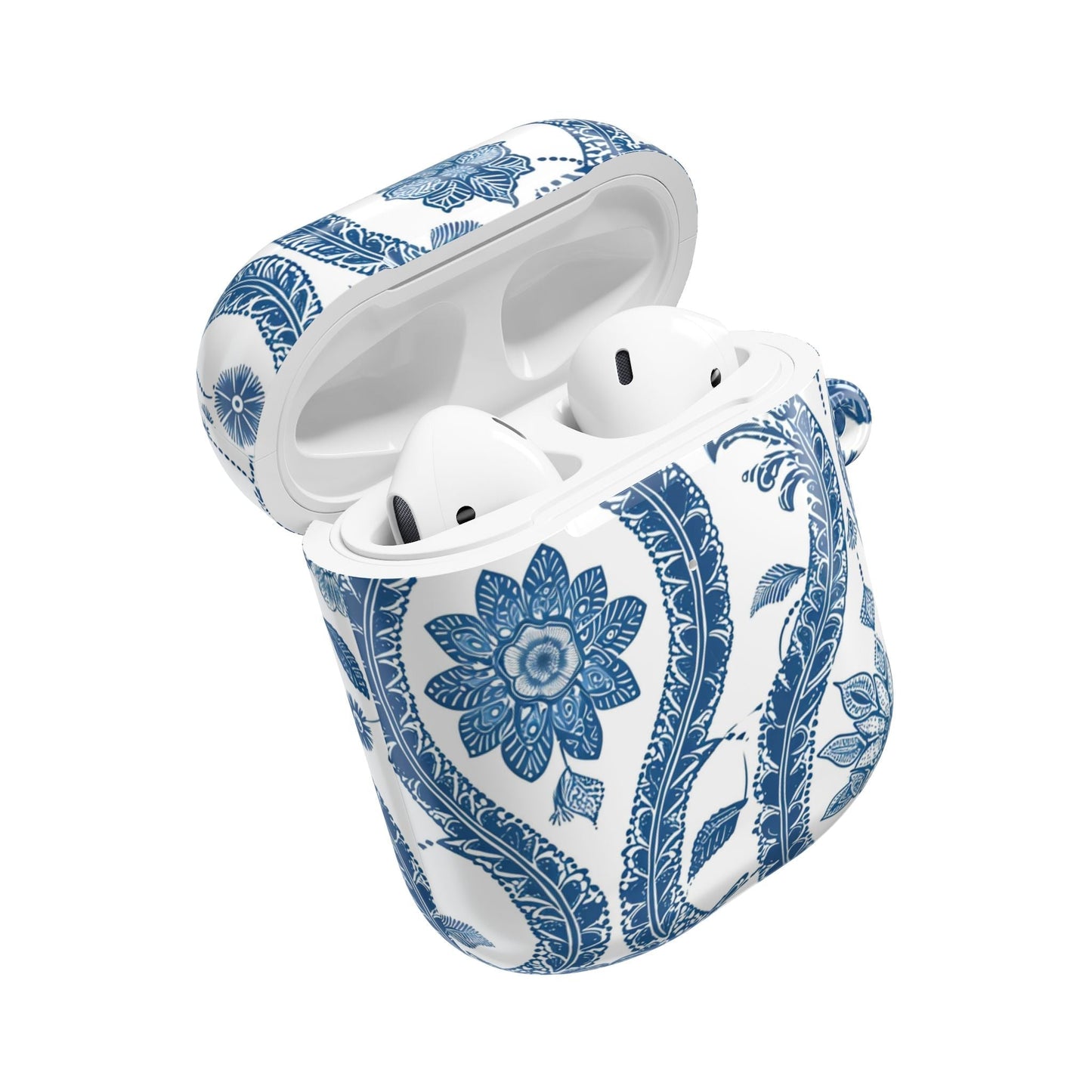 Blue Floral Paisley AirPod Case — Vintage Ceramic - Inspired Protective Cover - DIGITAL X