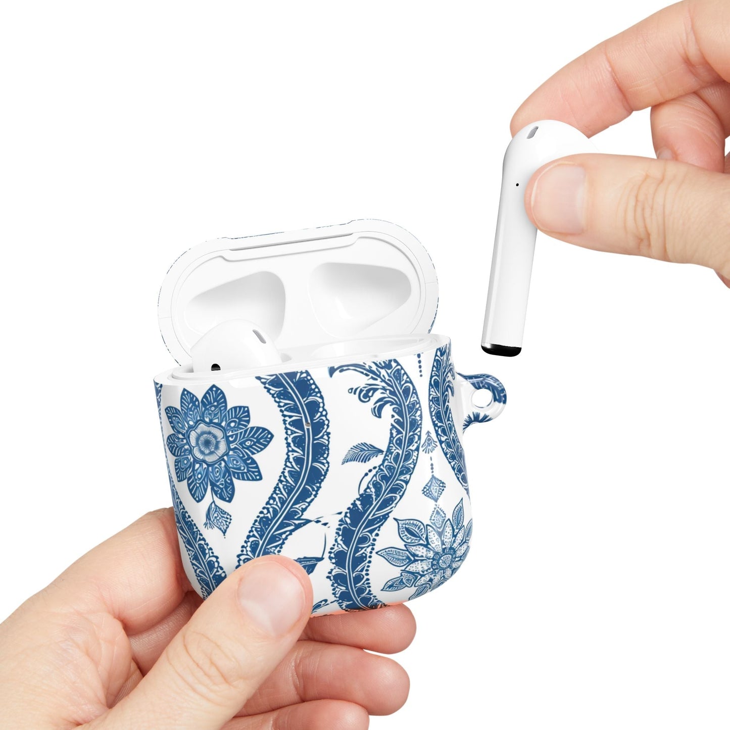 Blue Floral Paisley AirPod Case — Vintage Ceramic - Inspired Protective Cover - DIGITAL X