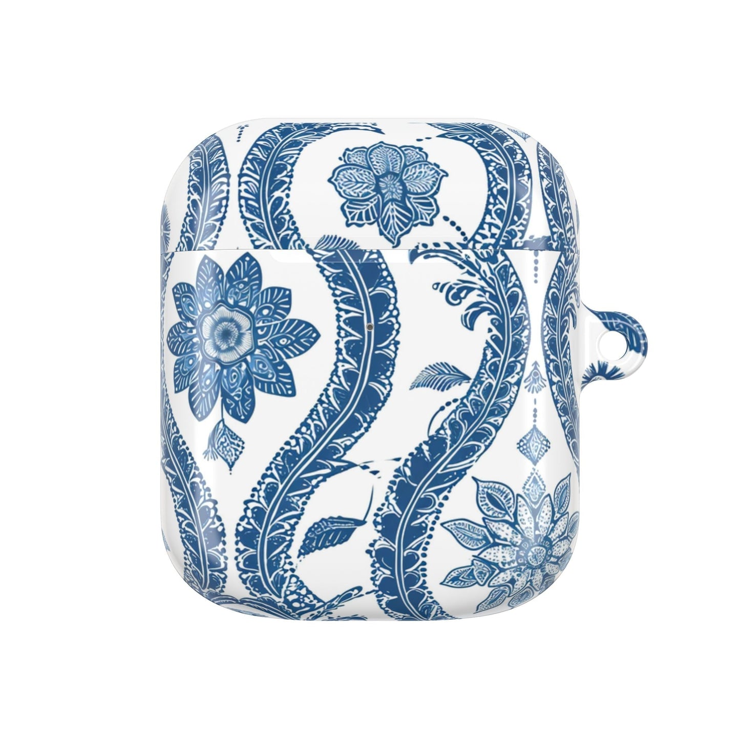 Blue Floral Paisley AirPod Case — Vintage Ceramic - Inspired Protective Cover - DIGITAL X