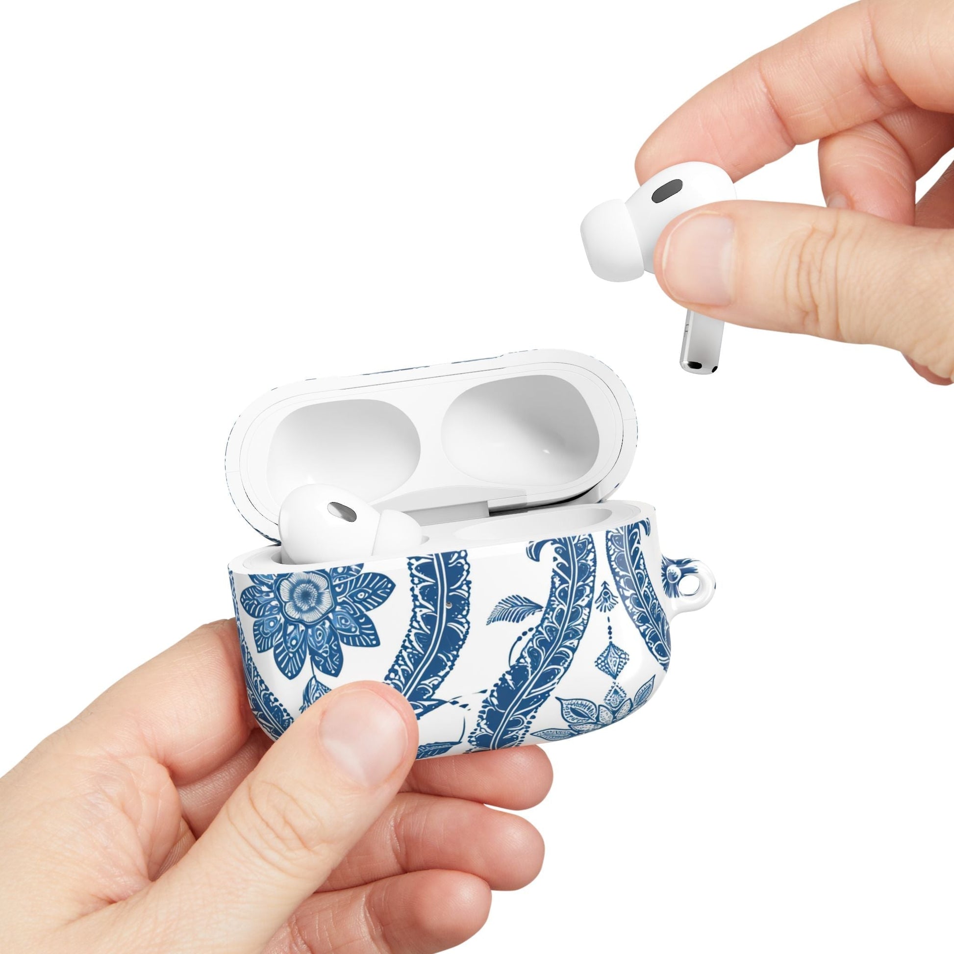 Blue Floral Paisley AirPod Case — Vintage Ceramic - Inspired Protective Cover - DIGITAL X