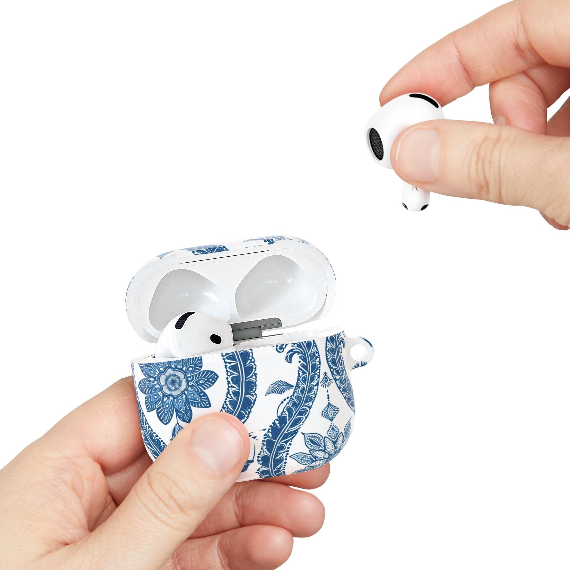 Blue Floral Paisley AirPod Case — Vintage Ceramic - Inspired Protective Cover - DIGITAL X