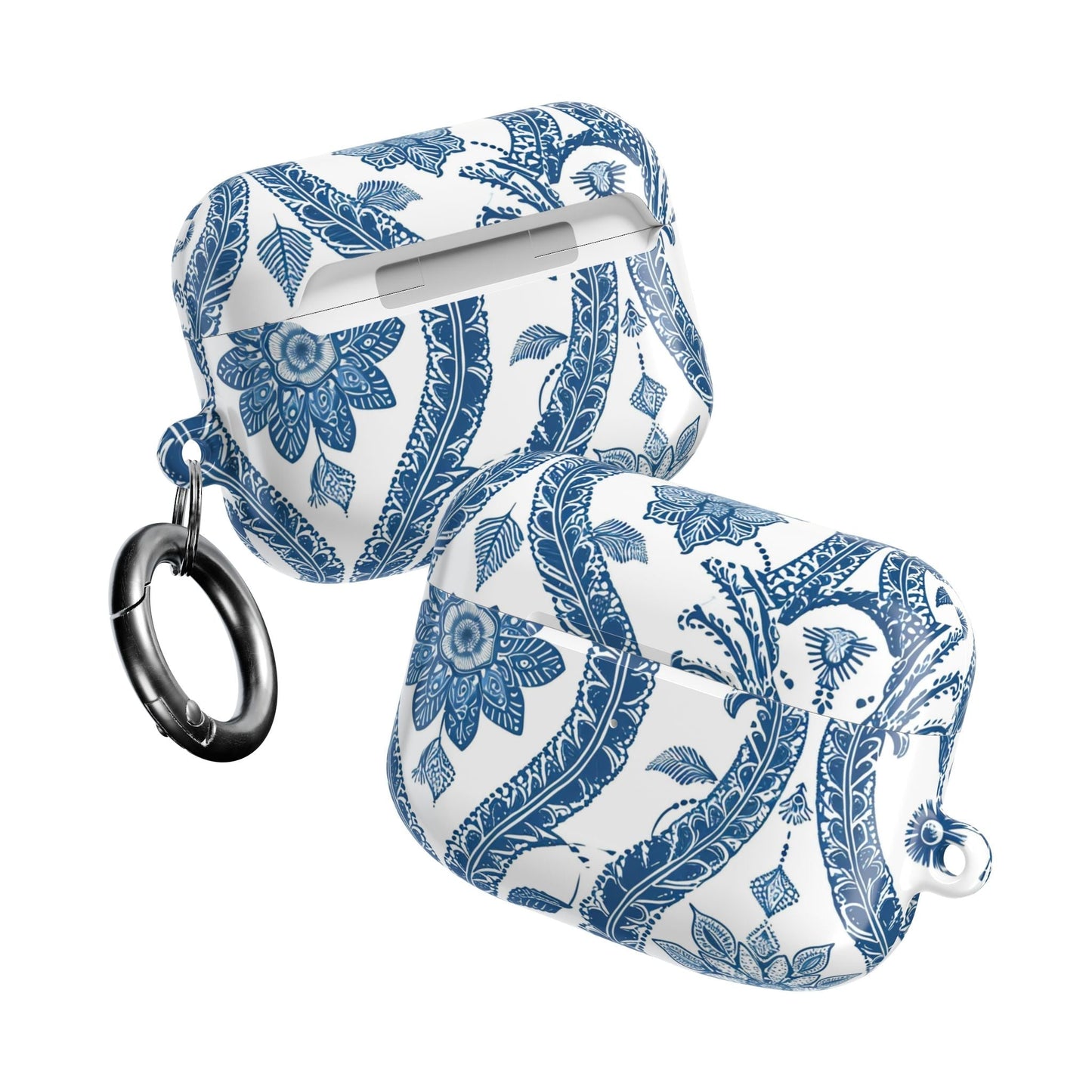 Blue Floral Paisley AirPod Case — Vintage Ceramic - Inspired Protective Cover - DIGITAL X