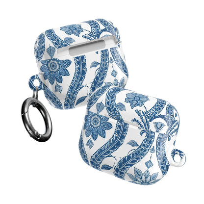 Blue Floral Paisley AirPod Case — Vintage Ceramic - Inspired Protective Cover - DIGITAL X