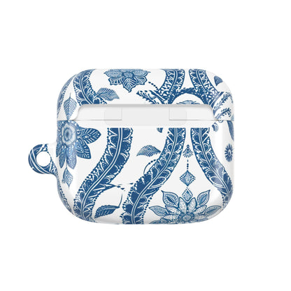 Blue Floral Paisley AirPod Case — Vintage Ceramic - Inspired Protective Cover - DIGITAL X