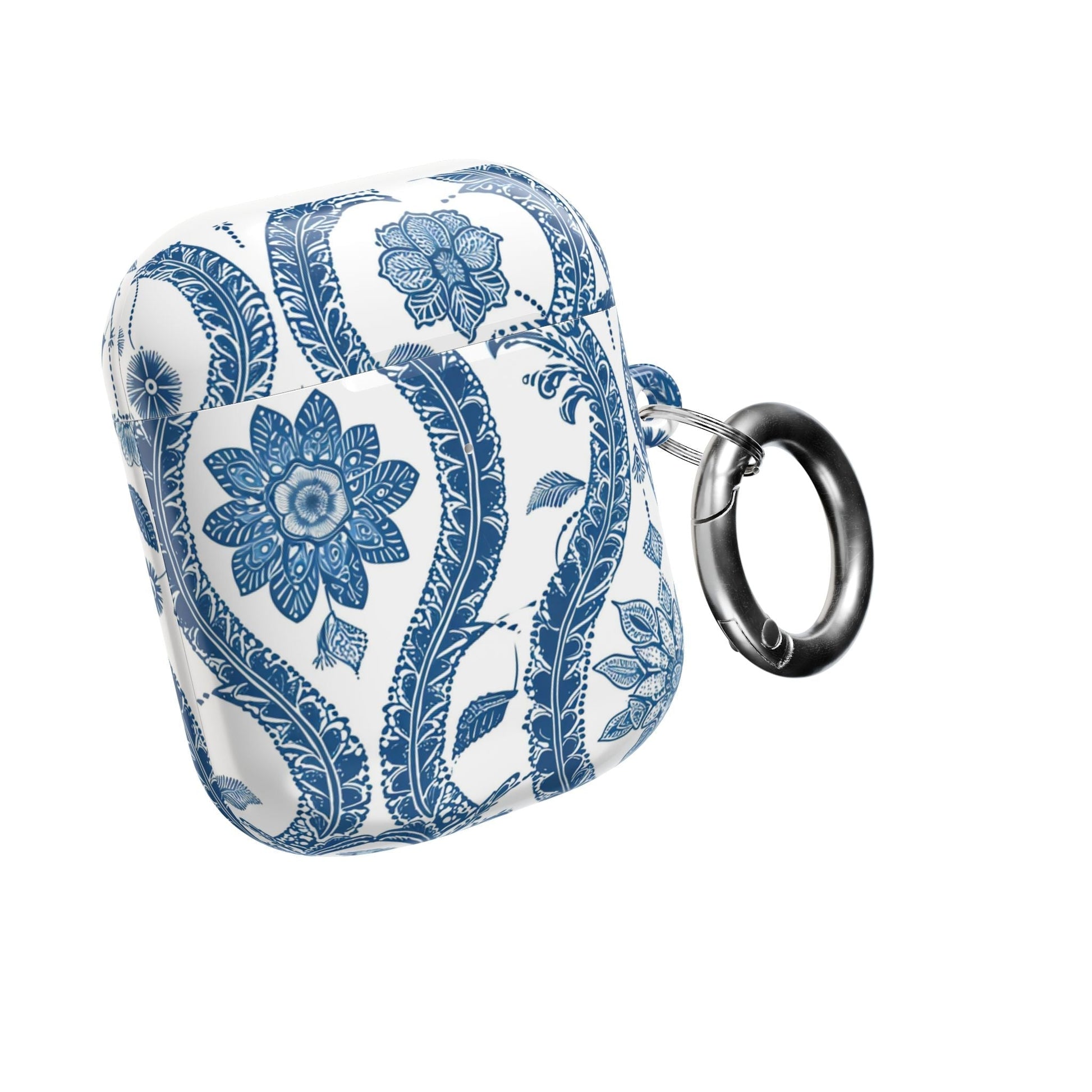 Blue Floral Paisley AirPod Case — Vintage Ceramic - Inspired Protective Cover - DIGITAL X