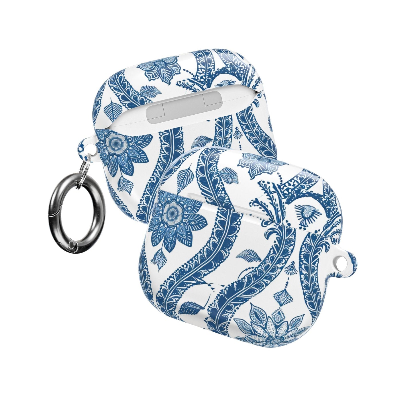 Blue Floral Paisley AirPod Case — Vintage Ceramic - Inspired Protective Cover - DIGITAL X