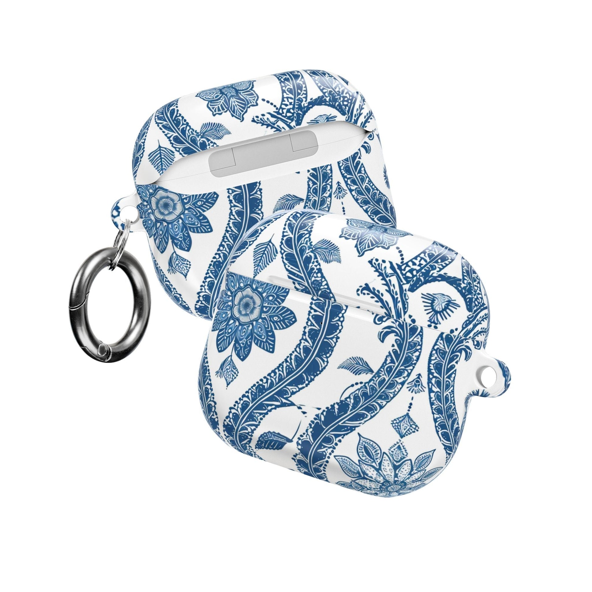 Blue Floral Paisley AirPod Case — Vintage Ceramic - Inspired Protective Cover - DIGITAL X
