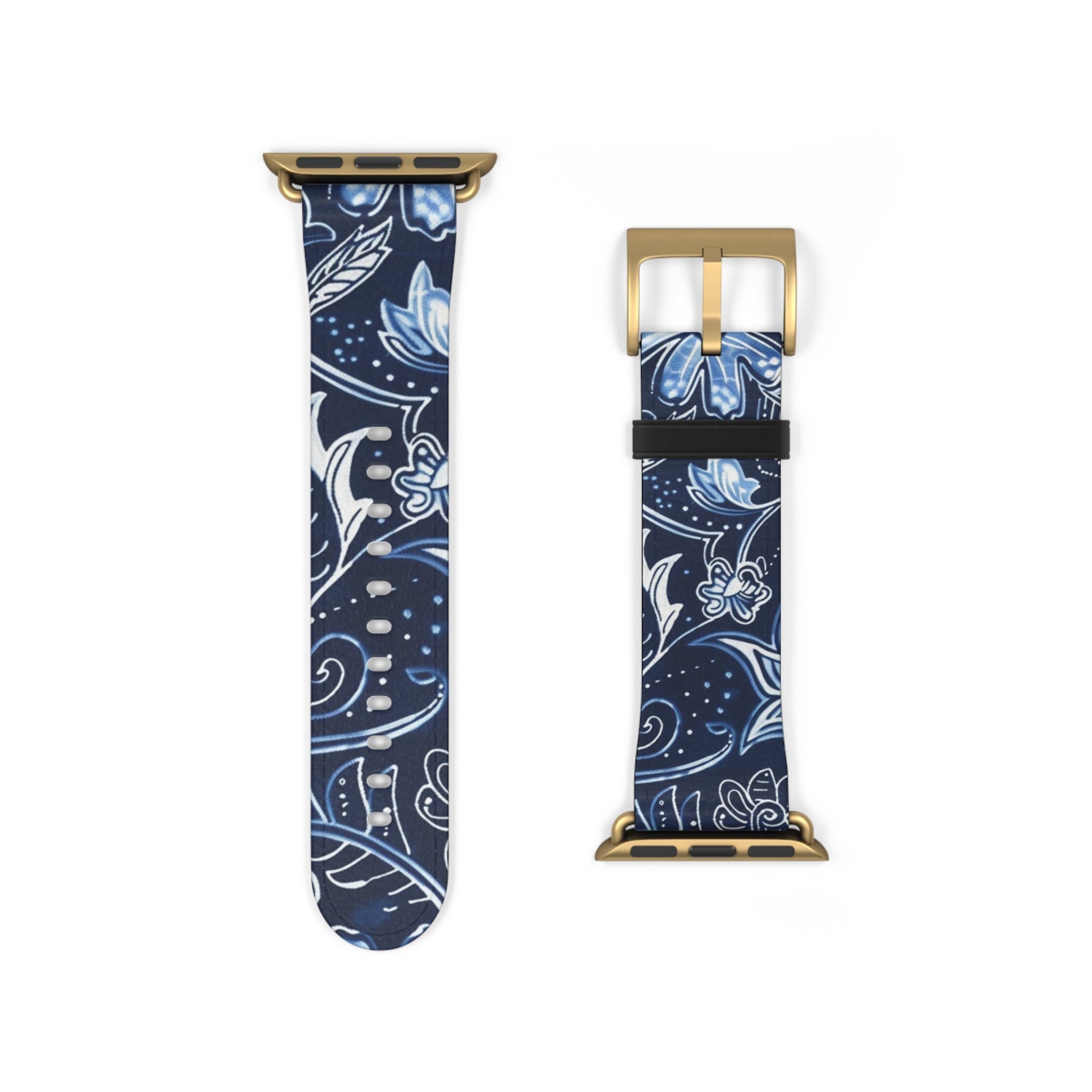 Blue Floral Paisley Watch Band — Elegant Vintage Pattern Apple Watch Strap - DIGITAL X