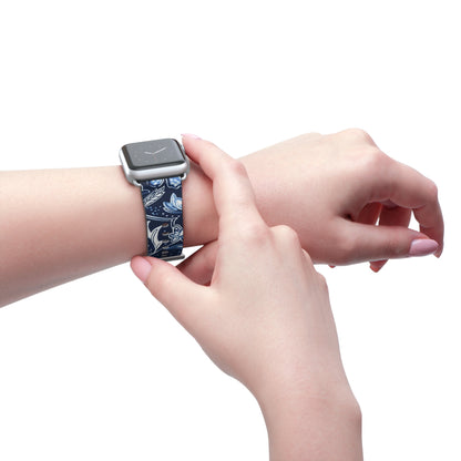Blue Floral Paisley Watch Band — Elegant Vintage Pattern Apple Watch Strap - DIGITAL X