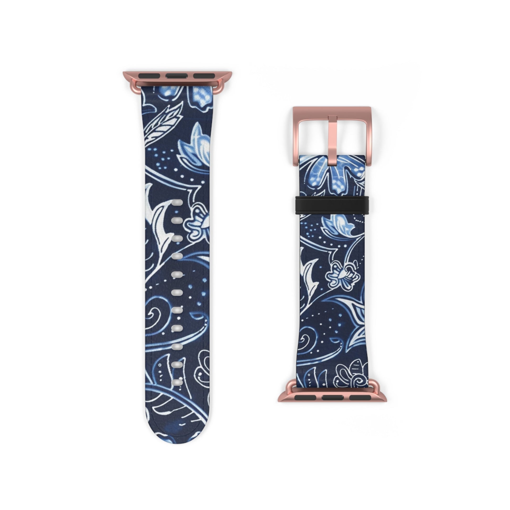 Blue Floral Paisley Watch Band — Elegant Vintage Pattern Apple Watch Strap - DIGITAL X