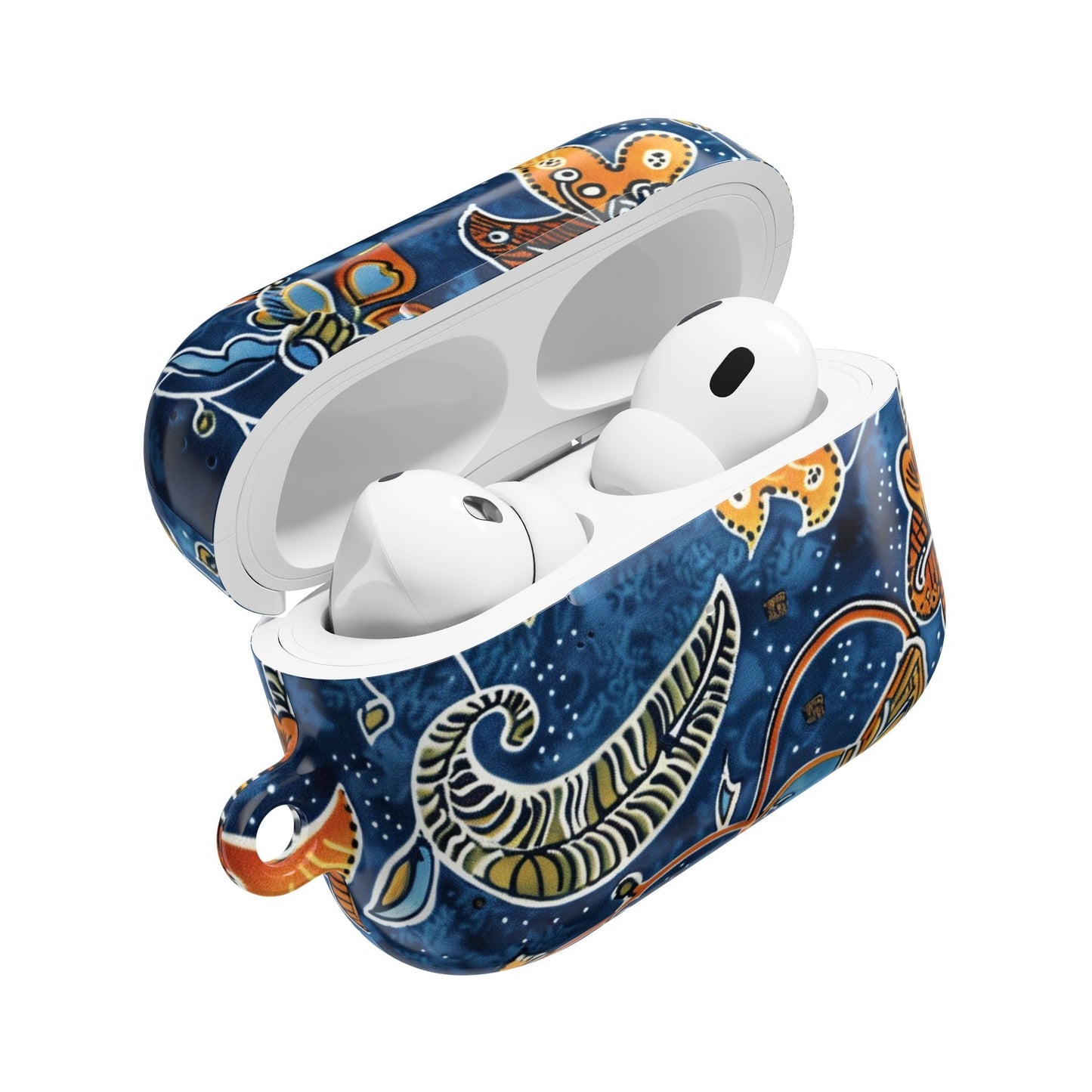 Blue Paisley Floral AirPod Case — Protective Decorative Earbud Cover - DIGITAL X